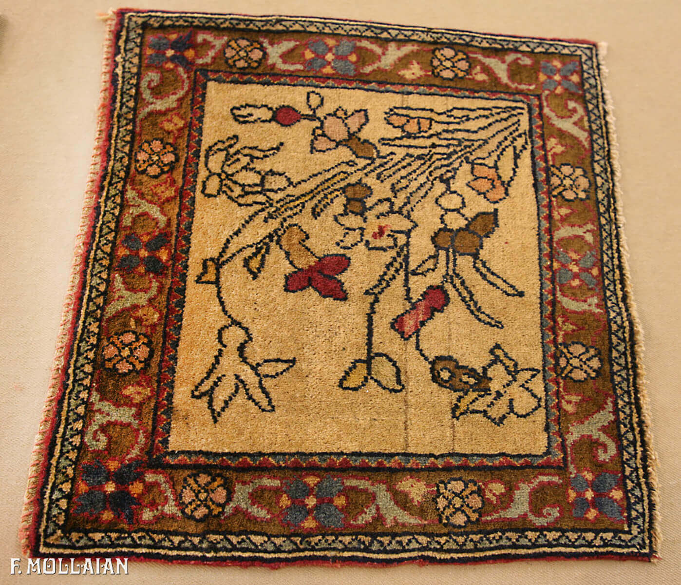 A Very Small Antique Persian Pair of Isfahan Rug n°:38442365-74874890
